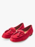 Moda in Pelle Famina Suede Loafers, Red