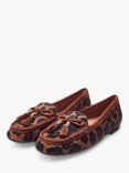 Moda in Pelle Famina Dark Leopard Loafers, Tan