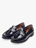 Moda in Pelle Espelette Patent Leather Boat Shoes, Black