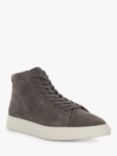 Dune Sycamour Suede Lace Up Hi-Top Trainers, Grey