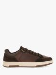 Dune Teffla Leather Court Trainers, Brown