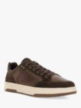 Dune Teffla Leather Court Trainers, Brown