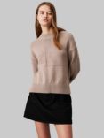 Calvin Klein Jeans Intarsia Logo Wool Blend Jumper, Goat