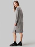 Calvin Klein Jeans Intarsia Logo Wool Blend Dress, Grey Heather