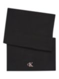 Calvin Klein Jeans Embroidered Monogram Scarf, Black/Dusty Rose