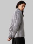 Calvin Klein Jeans Two Tone Stripe Wool Jumper, Night Sky/Egret