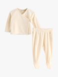 Lindex Baby Velour Cardigan & Trousers Set, Light Beige