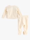 Lindex Baby Velour Cardigan & Trousers Set, Light Beige