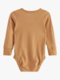 Lindex Baby Basic Long Sleeve Bodysuit, Dark Dusty Beige