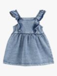 Lindex Baby Bib Frill Dress, Washed Blue