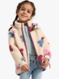 Lindex Kids' Cosy Pile Butterfly Jacket, Light Beige