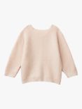 Benetton Baby Link Cable Stitch Knitted Cardigan, Pink