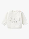 Benetton Baby Animal Embroidered Sweatshirt, Offwhite