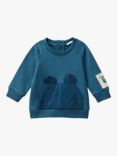 Benetton Baby Animal Embroidered Sweatshirt, Night Blue