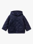 Benetton Baby Hooded Quilted Jacket, Night Blue