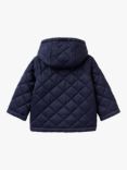 Benetton Baby Hooded Quilted Jacket, Night Blue