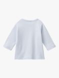 Benetton Baby Cotton Logo Long Sleeve T-Shirt,, Light Blue Powder