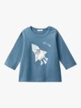 Benetton Baby Cotton Cosmic Pup Long Sleeve T-Shirt, Night Blue