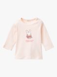 Benetton Baby Cotton Logo Long Sleeve T-Shirt, Light Powder