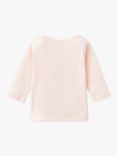 Benetton Baby Cotton Logo Long Sleeve T-Shirt, Light Powder