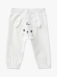 Benetton Baby Cotton Newborn Trousers, Offwhite