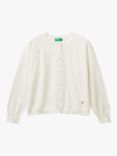 Benetton Kids' Cotton Cardigan, Offwhite