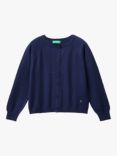 Benetton Kids' Cotton Cardigan, Night Blue