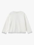 Benetton Kids' Metallic Trim Cardigan, Offwhite