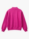 Benetton Kids' Zipped Sweatshirt, Cyclamen