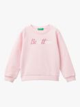 Benetton Kids' Logo Sweatshirt, Pink