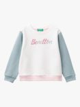 Benetton Kids' Logo Colour Block Sweatshirt, Multi