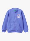 Benetton Kids' Zipped Sweatshirt, Periwinkle