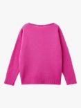 Benetton KIds' Wool Blend Crew Neck Jumper, Cyclamen