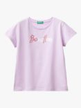 Benetton Kids' Cotton Logo Tee, Lilac