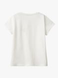 Benetton Kids' Cotton Logo Tee, Off White