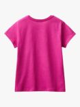 Benetton Kids' Cotton Logo Tee, Cyclamen