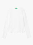 Benetton Kids' Long Sleeve Rib T-Shirt, Offwhite