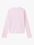 Benetton Kids' Long Sleeve Rib T-Shirt, Pink