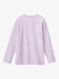 Benetton Kids' Cotton Glitter Long Sleeve T-Shirt, Lilac