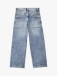 Benetton Kids' Junior Straight Fit Embroidered Jeans, Blue