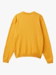 Benetton Kids' Crew Neck Logo Sweatshirt, Ochre