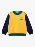 Benetton Kids' Cotton Colour Block Crew Neck Sweatshirt, Multi