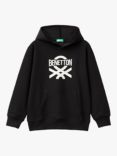 Benetton Kids' Cotton Hoodie, Black