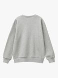 Benetton Kids' Cotton Logo Sweatshirt, Grey