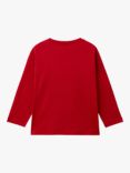 Benetton Kids' Organic Cotton Long Sleeve Top, Bordeaux