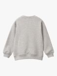 Benetton Kids' Cotton Crew Neck Sweatshirt, Medium Melange Grey