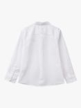 Benetton Kids' Cotton Poplin Long Sleeve Shirt, Optical White