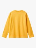 Benetton Kids' Logo Long Sleeve Tee, Ochre