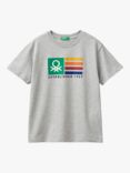 Benetton Kids' Junior Cotton Logo Print T-Shirt