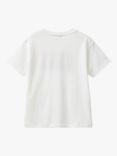 Benetton Kids' Junior Cotton Logo Print T-Shirt, Offwhite